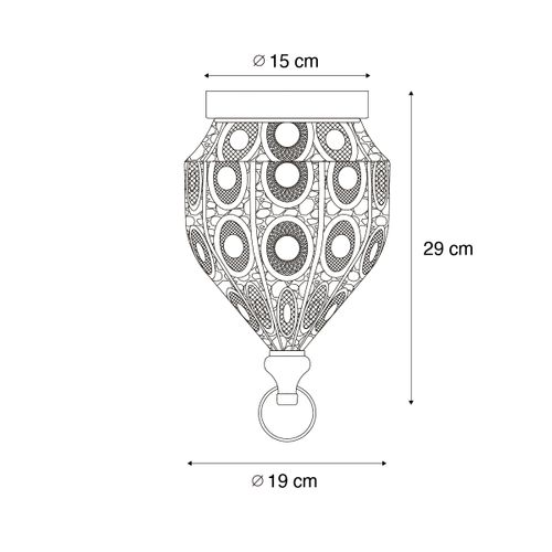 Plafonnier Oriental Doré 19 Cm - Mowgli