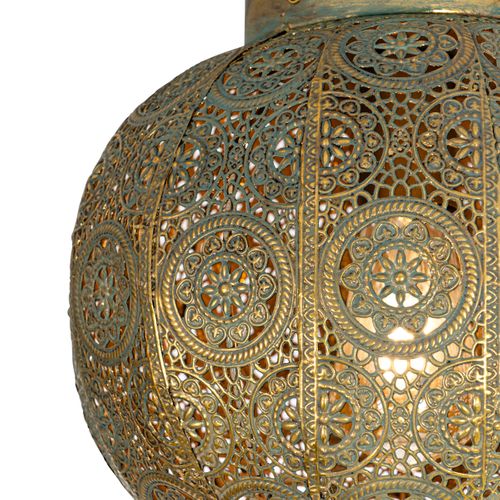 Plafonnier Oriental Doré Et Vert 28,5 Cm - Baloo