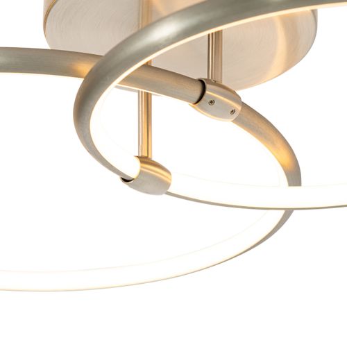 Plafonnier Design Acier Avec LED Intégrée, Intensité Variable Sur 3 Niveaux, 2 Lumières - Joaniqa