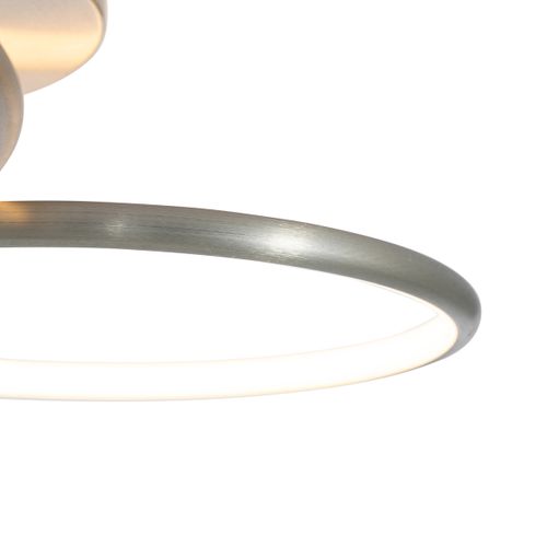 Plafonnier Design Acier Avec LED Intégrée, Intensité Variable Sur 3 Niveaux, 2 Lumières - Joaniqa
