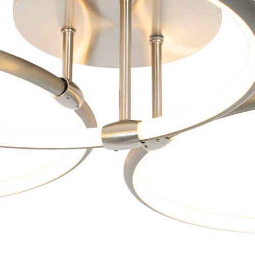 Plafonnier Design Acier Avec LED Intégrée, Variateur 3 Niveaux, 3 Lumières - Joaniqa
