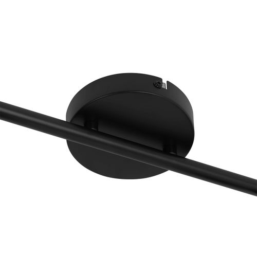 Spot De Plafond Noir Avec Verre Fumé 2 Lumières Orientables - Laura