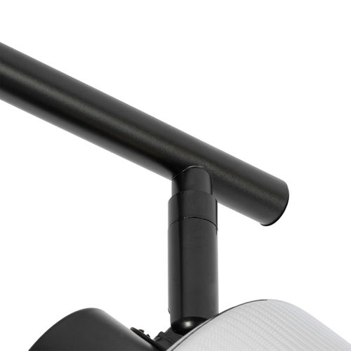 Spot De Plafond Noir Avec Verre Fumé 3 Lumières Orientables - Laura