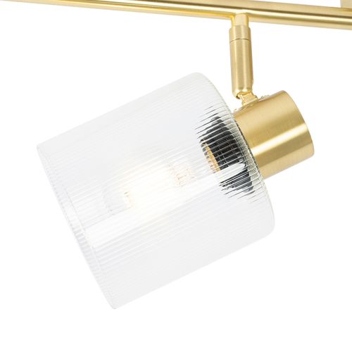 Spot De Plafond Doré Avec Verre 4 Lumières Orientables - Laura