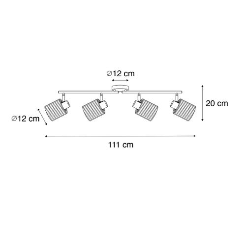 Spot De Plafond Doré Avec Verre 4 Lumières Orientables - Laura