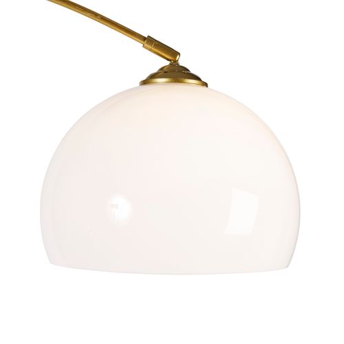 Lampe D'arche Intelligente En Laiton Avec Abat-jour Blanc Incl. Wifi A60 - Arc Basic