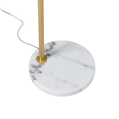 Lampe D'arche Intelligente En Laiton Avec Abat-jour Blanc Incl. Wifi A60 - Arc Basic