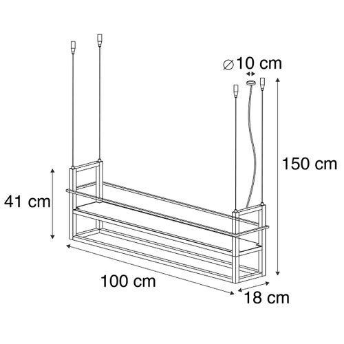 Suspension Intelligente Brun Rouille Avec Étagère Incl. 4 Wifi A60 - Cage Rack