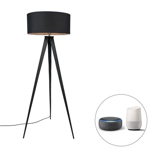 Lampadaire Intelligent Noir Avec Abat-jour Noir Avec Wifi A60 - Ilse