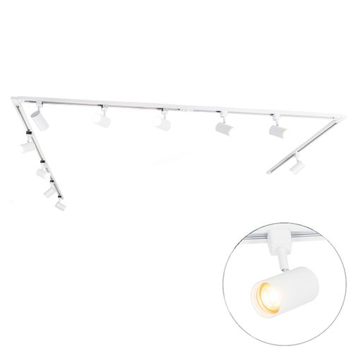 Système Sur Rail Monophasé Moderne Avec 10 Spots Blanc - Jeana