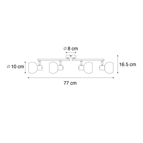 Plafonnier Spot Doré Avec Verre Opale 4 Lumières Orientables - Anouk