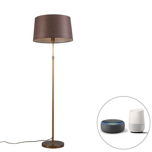 Lampadaire Intelligent Bronze Avec Abat-jour Marron 45 Cm Avec Wifi A60 - Parte