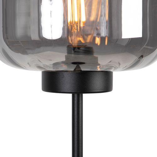 Lampadaire Intelligent Noir Avec Verre Fumé Avec Wifi St64 - Qara