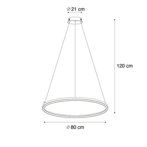 Lampe Suspendue Intelligente Noire 80 Cm Avec LED Et Rgbw - Girello