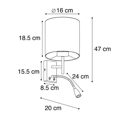 Applique Murale Intelligente En Acier Avec Abat-jour Gris Avec Wifi A60 - Stacca