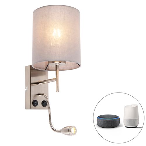 Applique Murale Intelligente En Acier Avec Abat-jour Gris Avec Wifi A60 - Stacca