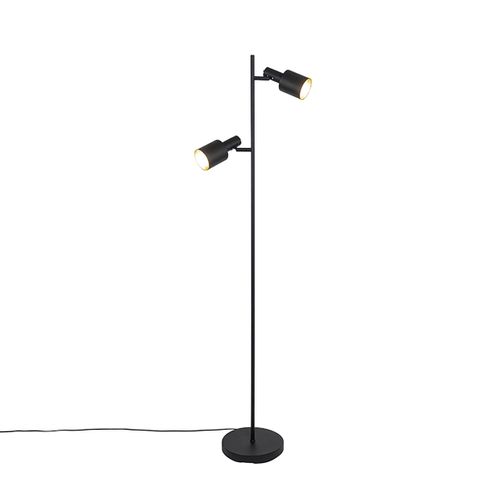 Lampadaire Intelligent Noir Avec 2 Ampoules Wifi A60 - Stijn