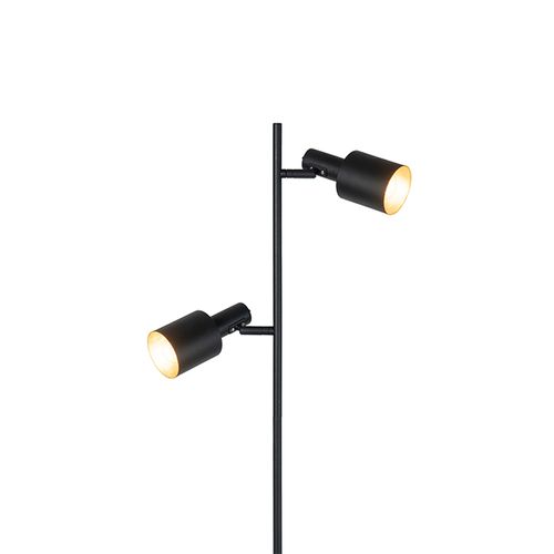 Lampadaire Intelligent Noir Avec 2 Ampoules Wifi A60 - Stijn