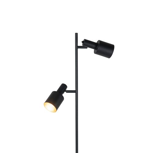 Lampadaire Intelligent Noir Avec 2 Ampoules Wifi A60 - Stijn