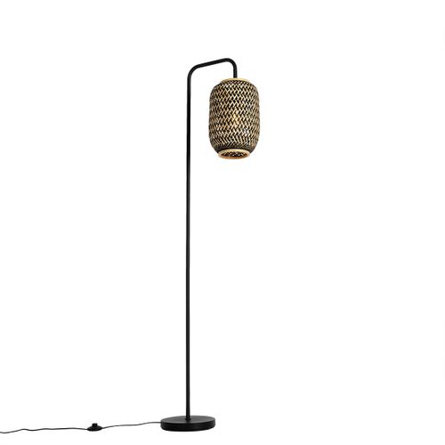 Lampadaire Oriental En Bambou Noir - Yvonne