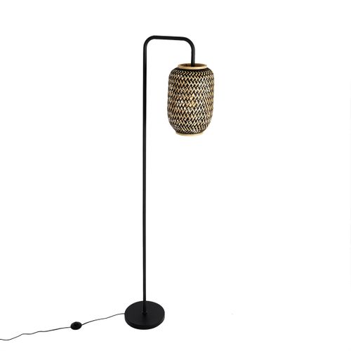 Lampadaire Oriental En Bambou Noir - Yvonne