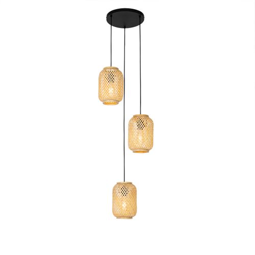 Suspension Orientale Bambou 3 Lumières - Yvonne