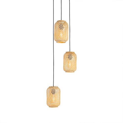 Suspension Orientale Bambou 3 Lumières - Yvonne