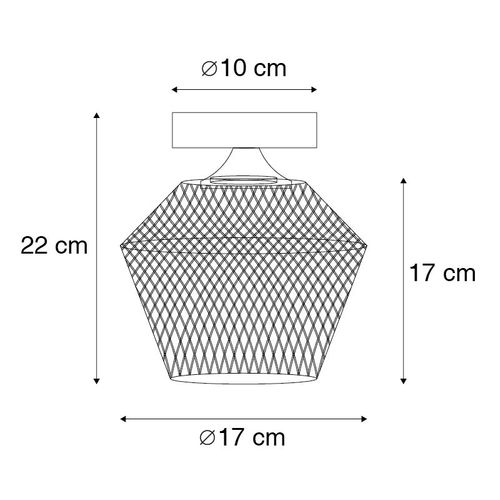 Plafonnier Intelligent En Laiton Avec Verre Fumé Avec Wifi A60 - Karce