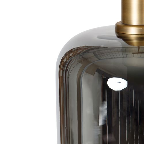Lampe à Suspension Noire Avec Verre Doré Et Fumé Avec 4 Pucc - Zuzanna