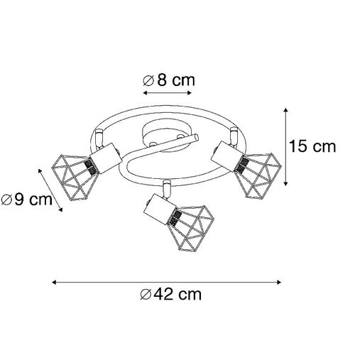 Spotlight Intelligent Noir Rotatif Et Inclinable Avec 3 Wifi P45 - Mosh