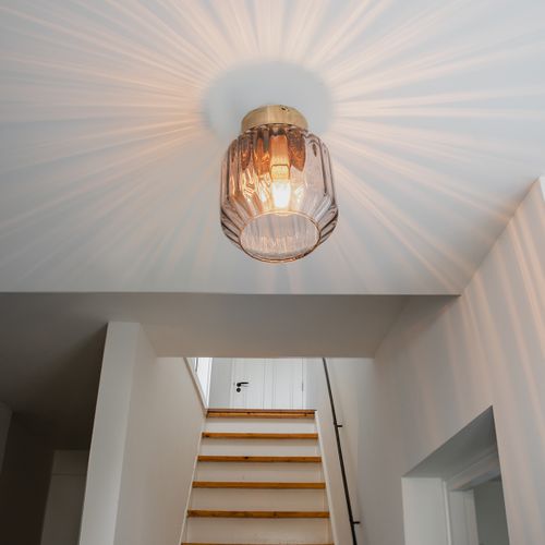 Plafonnier Intelligent En Laiton Avec Verre Fumé Avec Wifi A60 - Stiklo