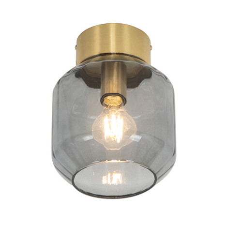 Plafonnier Intelligent En Laiton Avec Verre Fumé Avec Wifi A60 - Stiklo