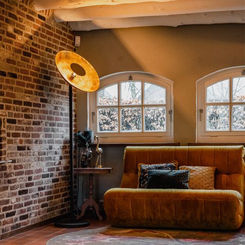 Lampadaire Industriel Noir Intérieur Doré 60 Cm - Magnax