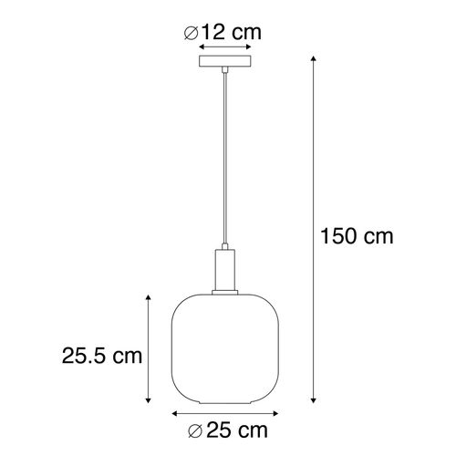 Suspension Intelligente Noire Avec Verre Doré Et Fumé, Wifi A60 Inclus - Zuzanna
