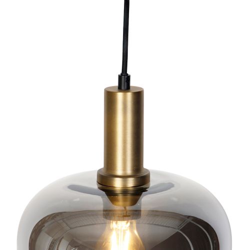 Suspension Intelligente Noire Avec Verre Doré Et Fumé, Wifi A60 Inclus - Zuzanna