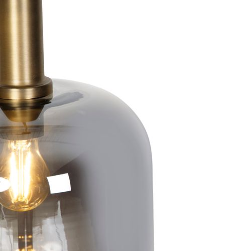 Suspension Intelligente Noire Avec Verre Doré Et Fumé, Wifi A60 Inclus - Zuzanna
