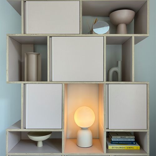 Lampe De Table Hôtel Chic Beige Avec Verre Opale - Pallon Trend