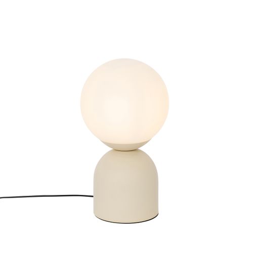 Lampe De Table Hôtel Chic Beige Avec Verre Opale - Pallon Trend