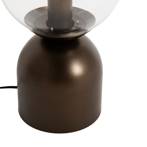 Lampe De Table Hôtel Chic Bronze Foncé Avec Verre Clair - Pallon Trend