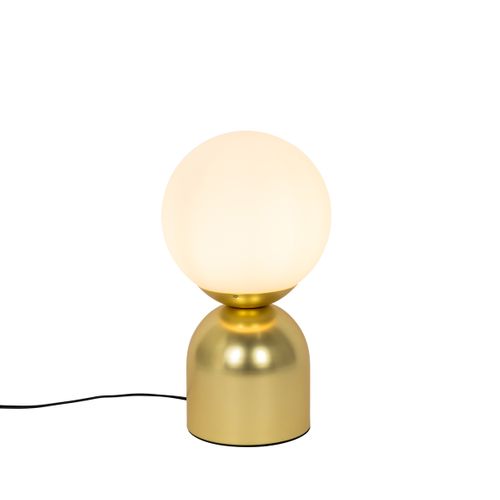 Lampe De Table Hôtel Chic Dorée Avec Verre Opale - Pallon Trend