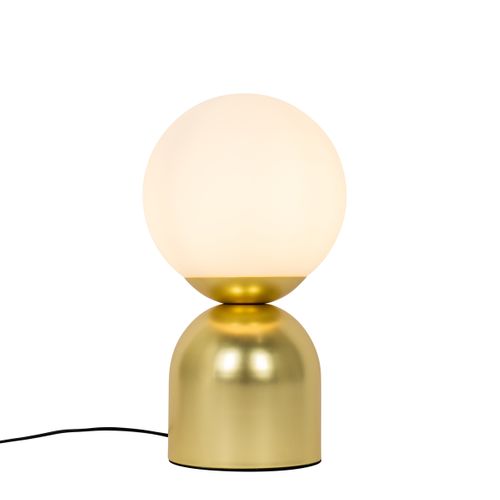 Lampe De Table Hôtel Chic Dorée Avec Verre Opale - Pallon Trend