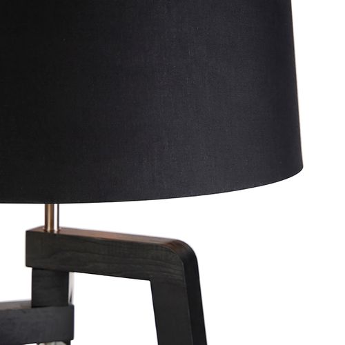 Lampadaire Intelligent Trépied Avec Abat-jour Noir Avec Or 50 Cm Avec Wif A60 - Puros