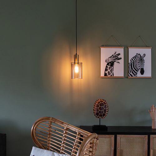 Lampe Suspendue Intelligente En Laiton Avec Verre Fumé Avec Wifi A60 - Vidra