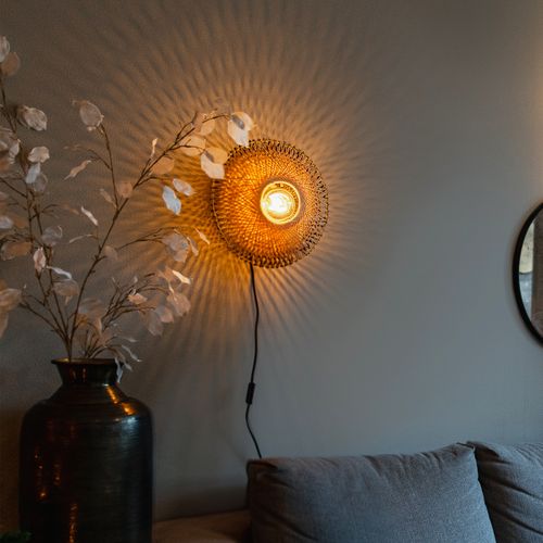 Applique Intelligente En Bambou 30 Cm Avec Prise Avec Wifi P45 - Rina