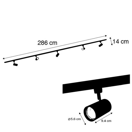 Système Sur Rail Moderne Monophasé Avec 5 Spots Gu10 Wifi Bronze Foncé - Jeana