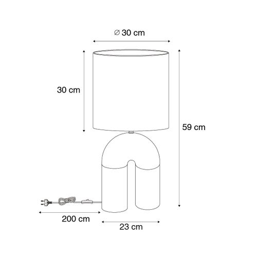 Lampe De Table Scandinave Beige Avec Abat-jour En Lin Beige - Lotti