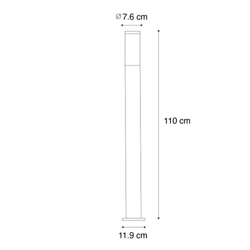 Lampadaire Extérieur Moderne Gris Foncé Avec Opale 110 Cm Ip44 - Rox