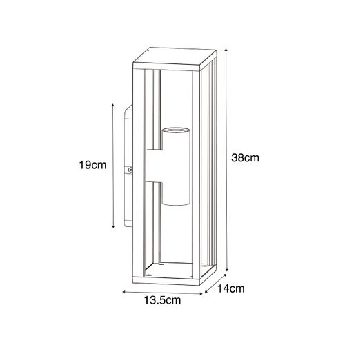 Applique D'extérieur Intelligente Noire Avec Verre Nervuré Avec 2 Wifi A60 - Charlois