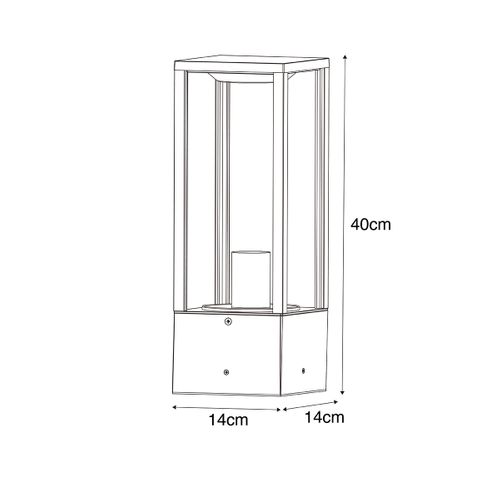 Lampadaire D'extérieur Intelligent Noir Avec Verre Nervuré 40 Cm Incl. Wifi A60 - Charlois