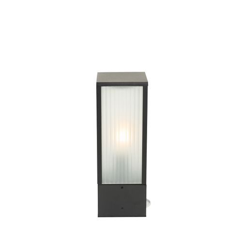 Lampadaire D'extérieur Intelligent Noir Avec Verre Nervuré 40 Cm Incl. Wifi A60 - Charlois
